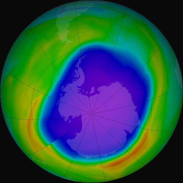 Visualization of ozone hole over Antarctica