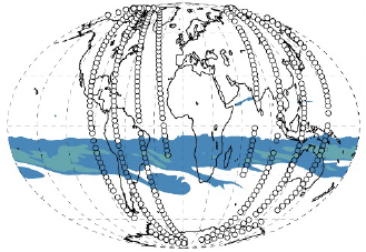 Map of water vapor after the Hunga Tonga volcano eruption