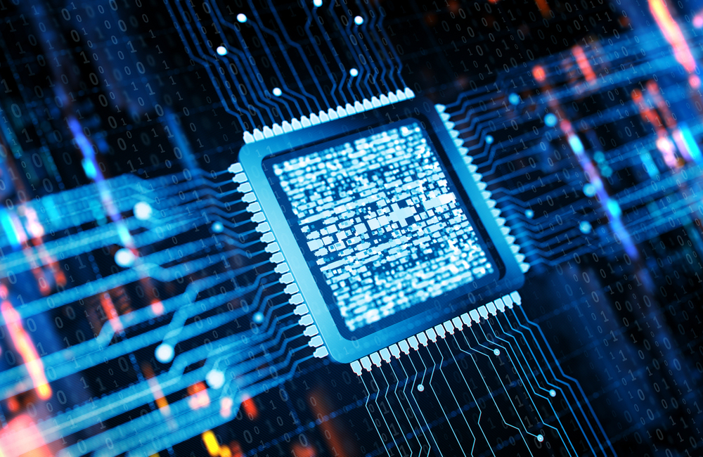 Artistic photograph of computer chip