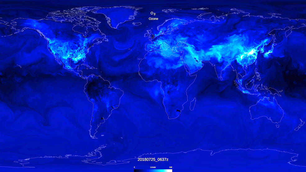 Visualization of global ozone