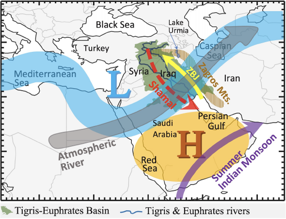 Middle East Map With Rivers Dusty AR Floods Fig1