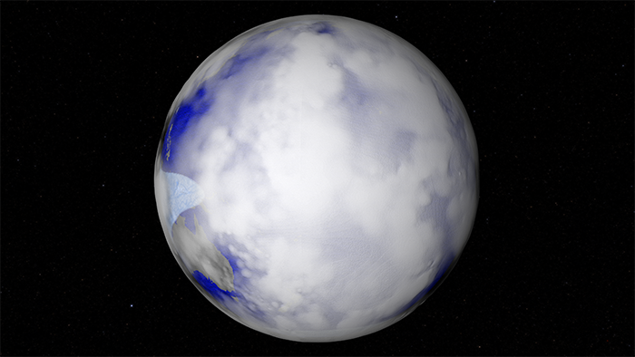 Visualization of Proxima Centauri b climate scenario