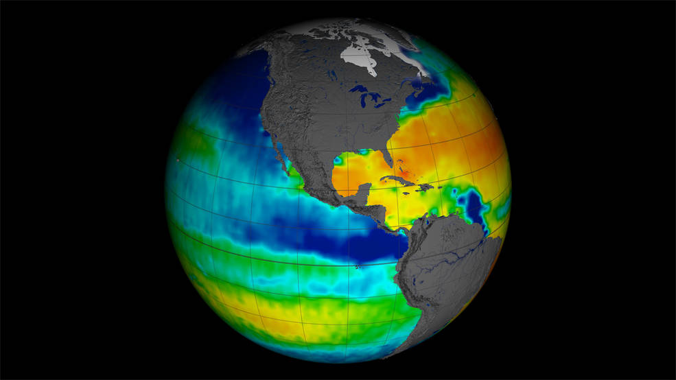 Image of satellite-observed global ocean salinity