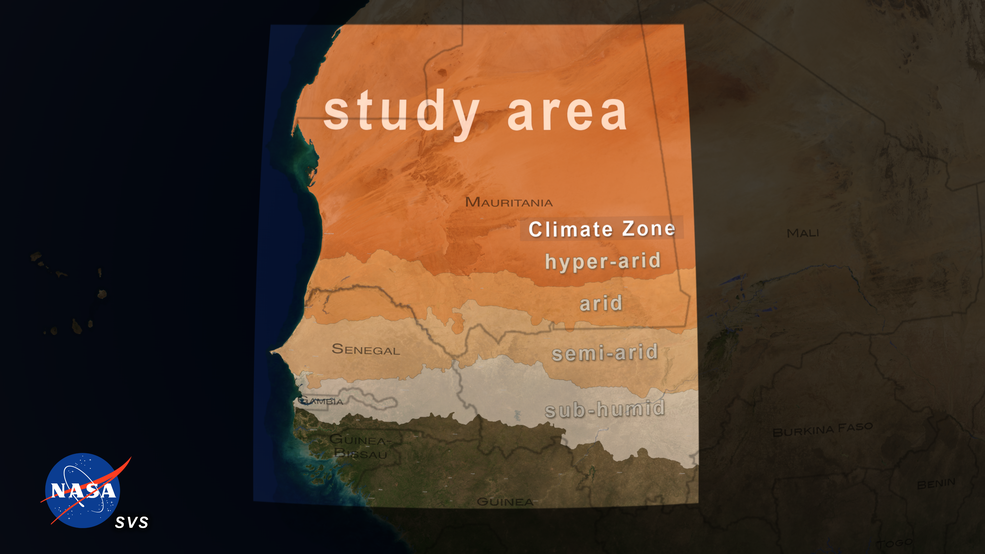 Map showing study area focused on the dryland regions of West Africa