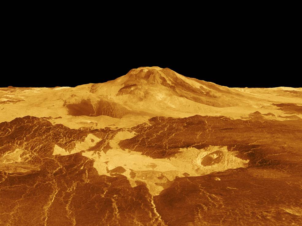 Image of Maat Mons volcano on Venus surface